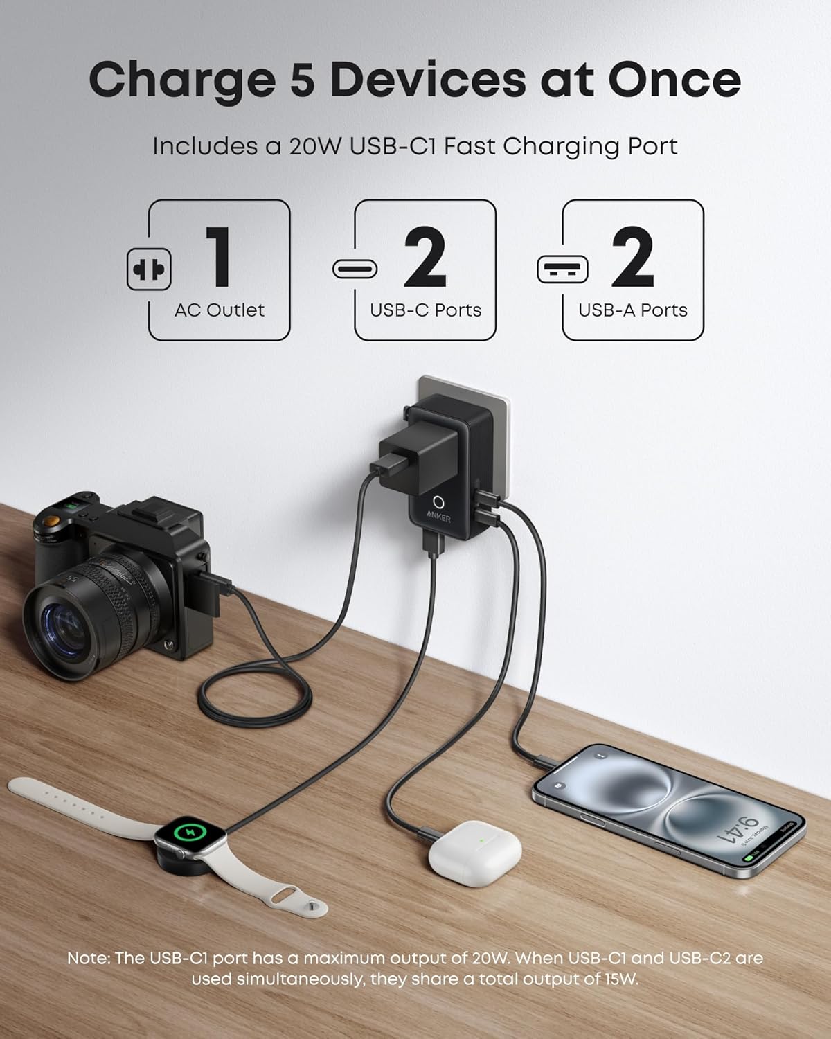 Anker Laptop Power Bank (25K, 165W, Built-In and Retractable Cables)