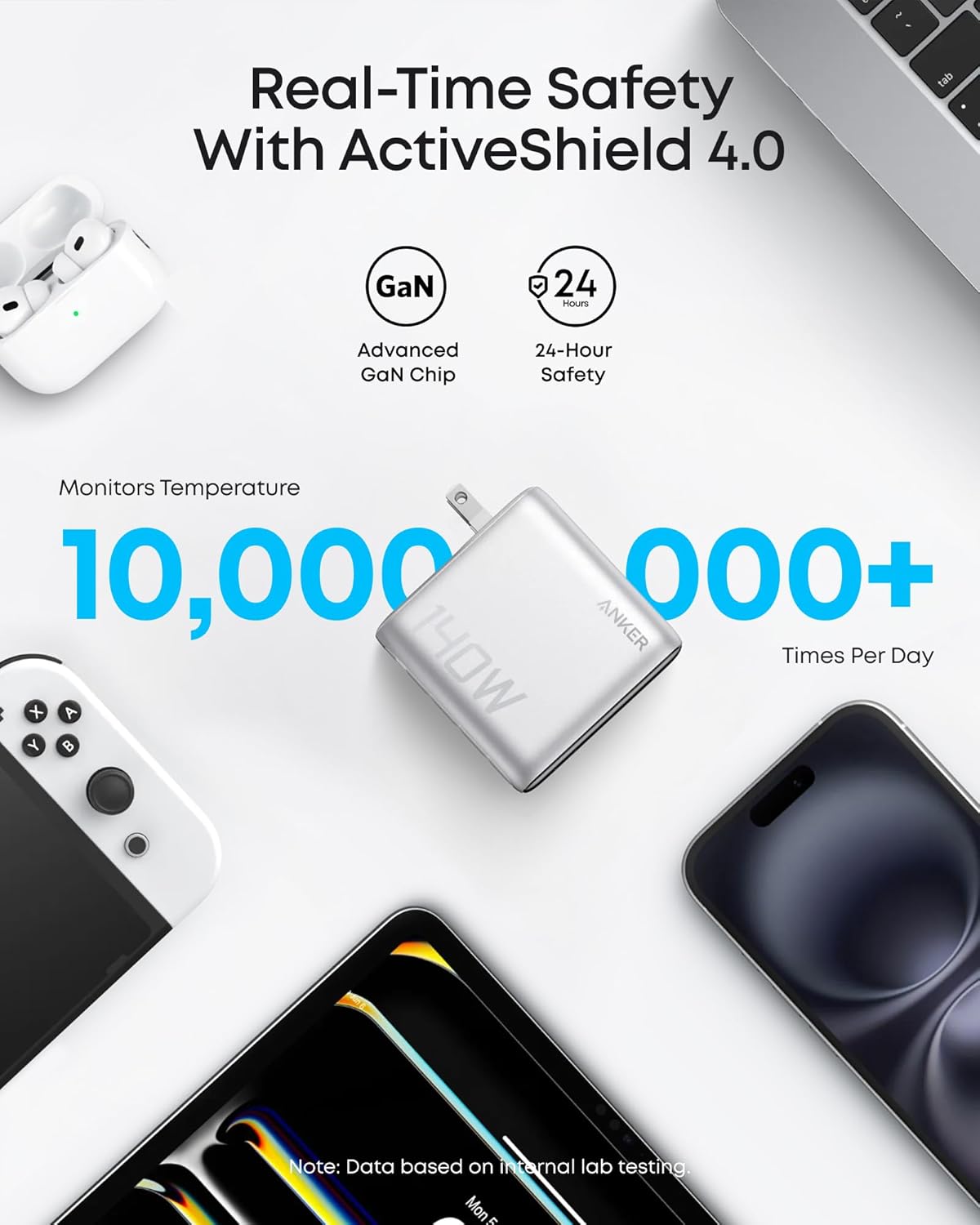 Anker Laptop Power Bank (25K, 165W, Built-In and Retractable Cables)