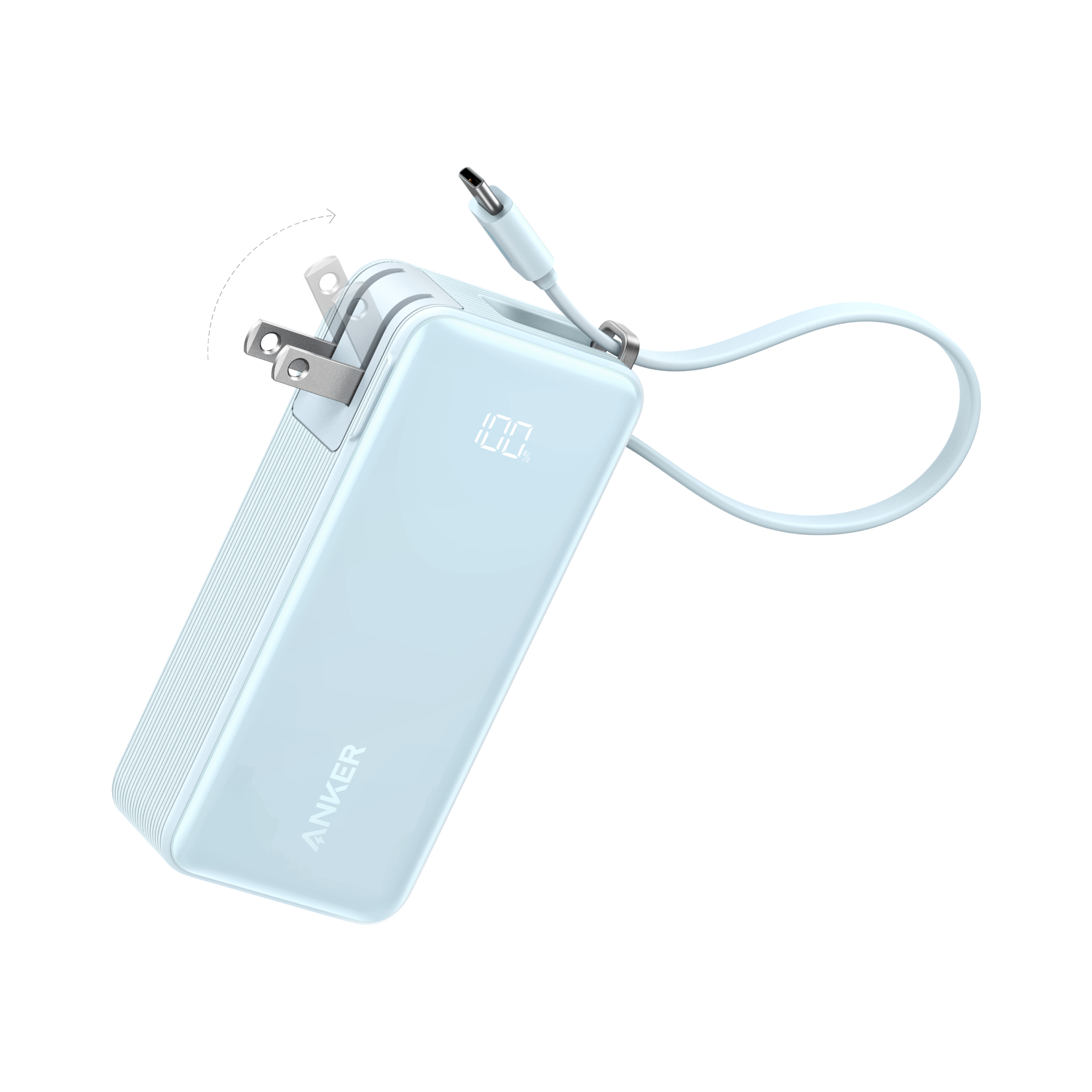 Anker Power Bank (10K, Fusion, Built-In Cable)