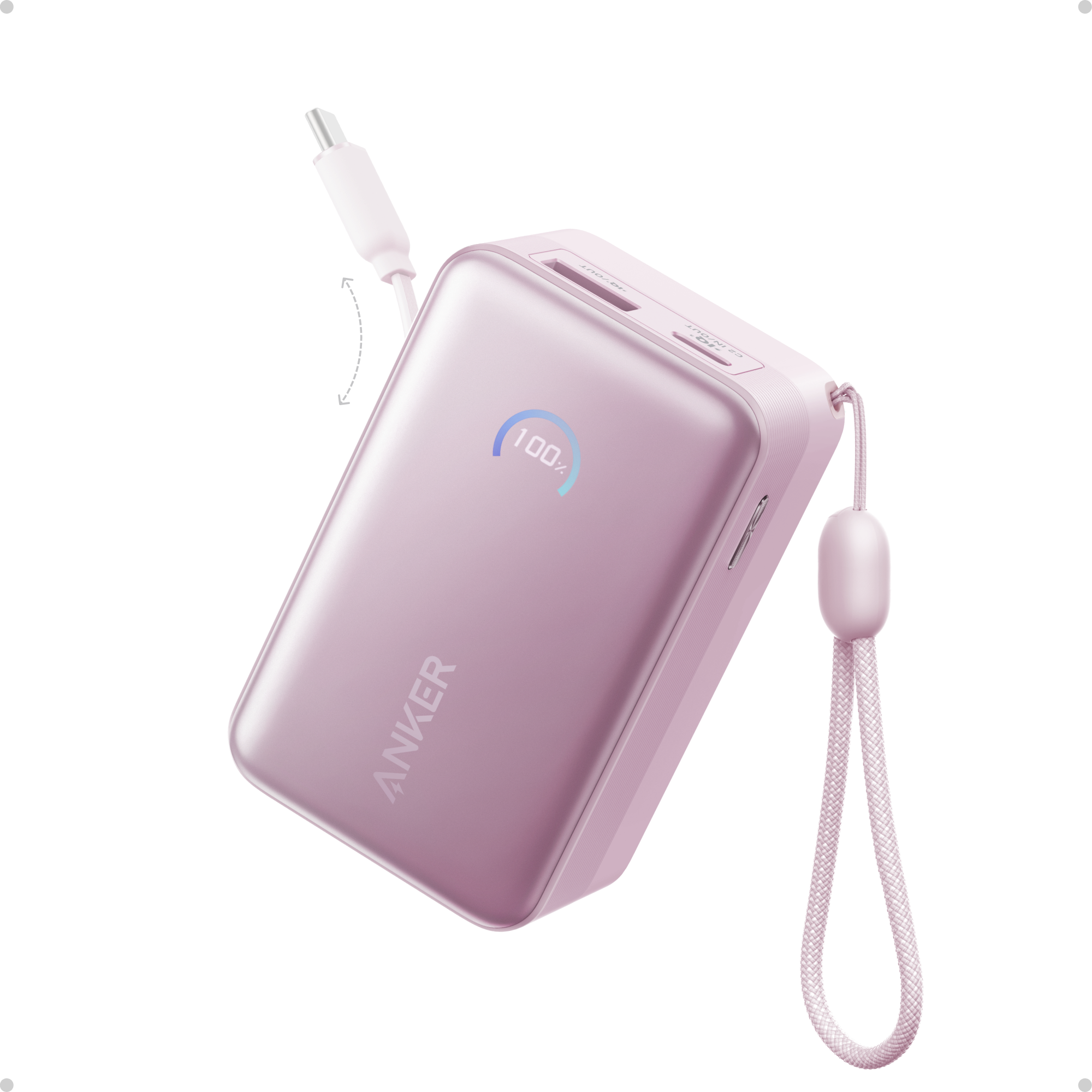 Anker Nano Power Bank (10K, 45W, Built-In Retractable USB-C Cable)