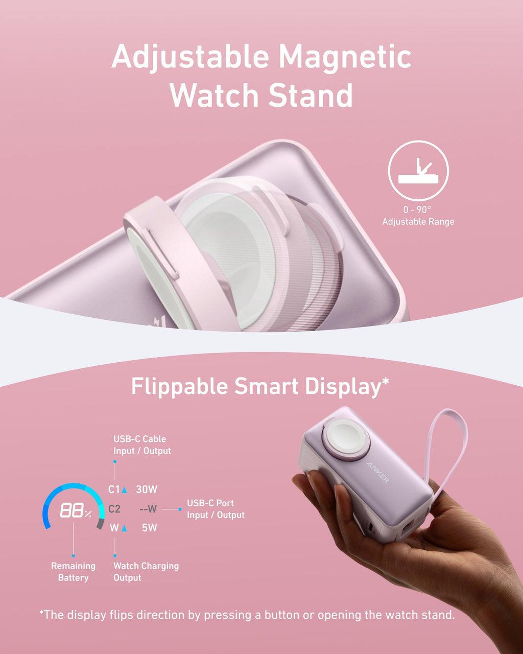 Anker MagGo Power Bank (10K, 35W, For Apple Watch)
