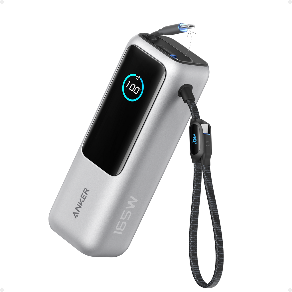 Anker Laptop Power Bank (25K, 165W, Built-In and Retractable Cables)