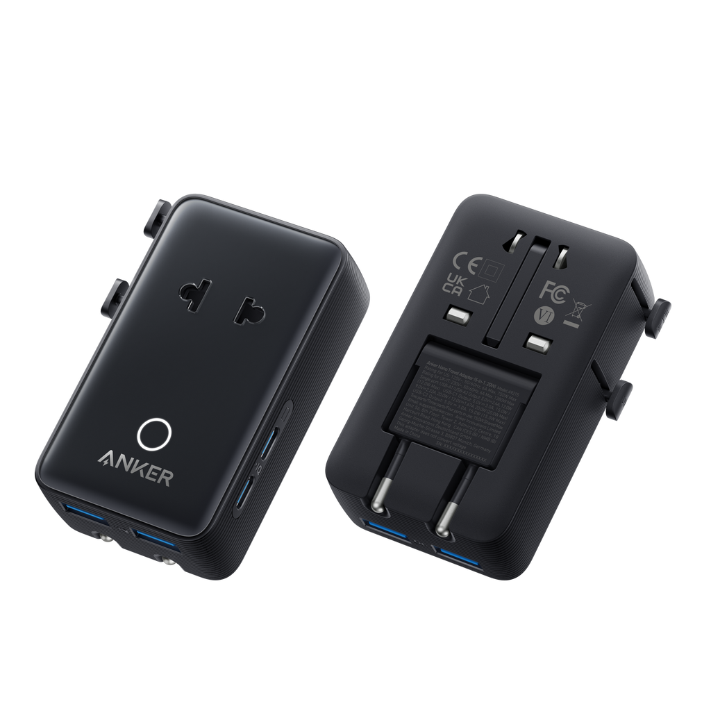 Anker Nano Travel Adapter (5-in-1, 20W, 1-Pack)