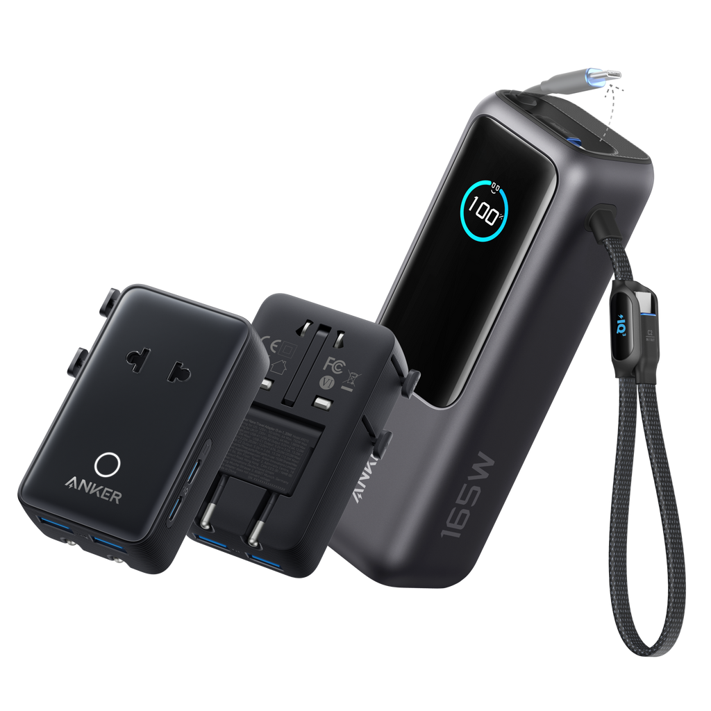 Anker Laptop Power Bank (25K, 165W, Built-In and Retractable Cables)
