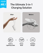 Anker Power Bank (10K, Fusion, Built-In Cable)