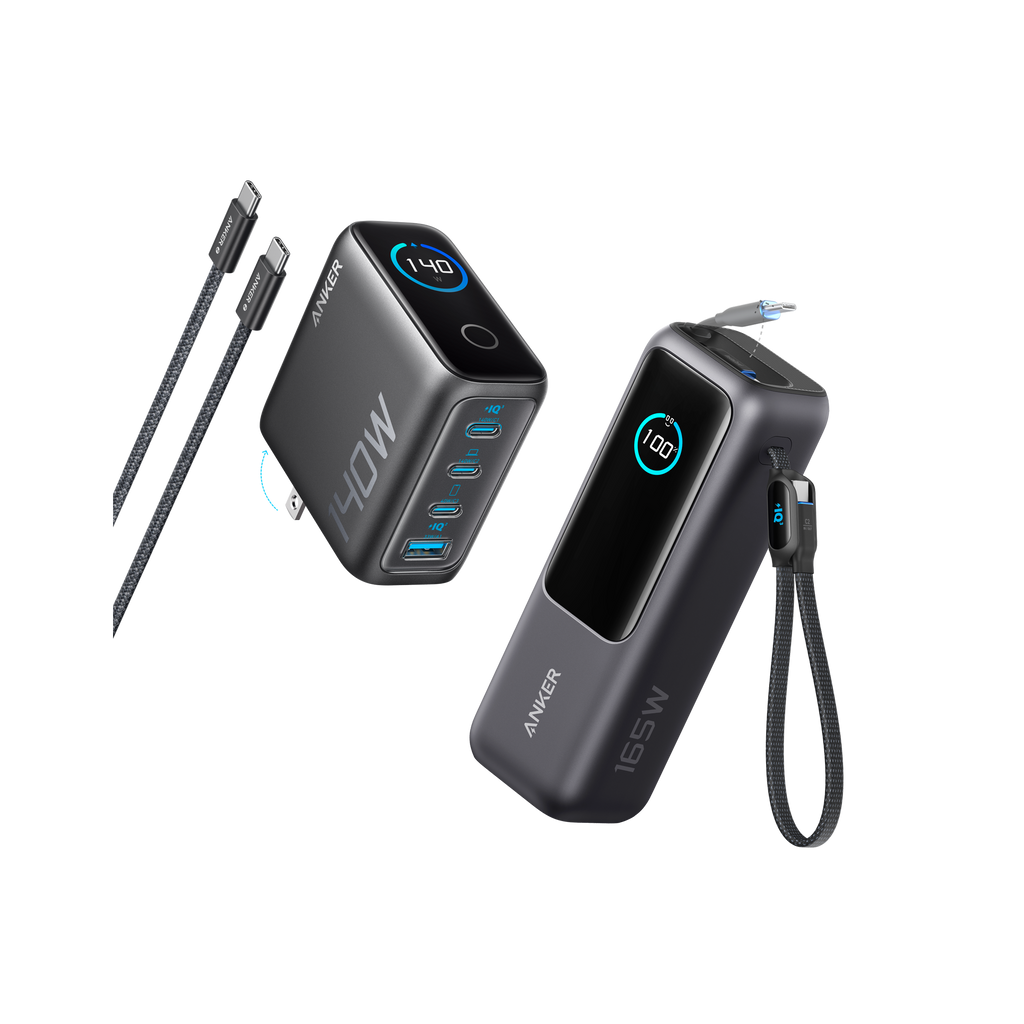 Anker Laptop Power Bank (25K, 165W, Built-In and Retractable Cables)